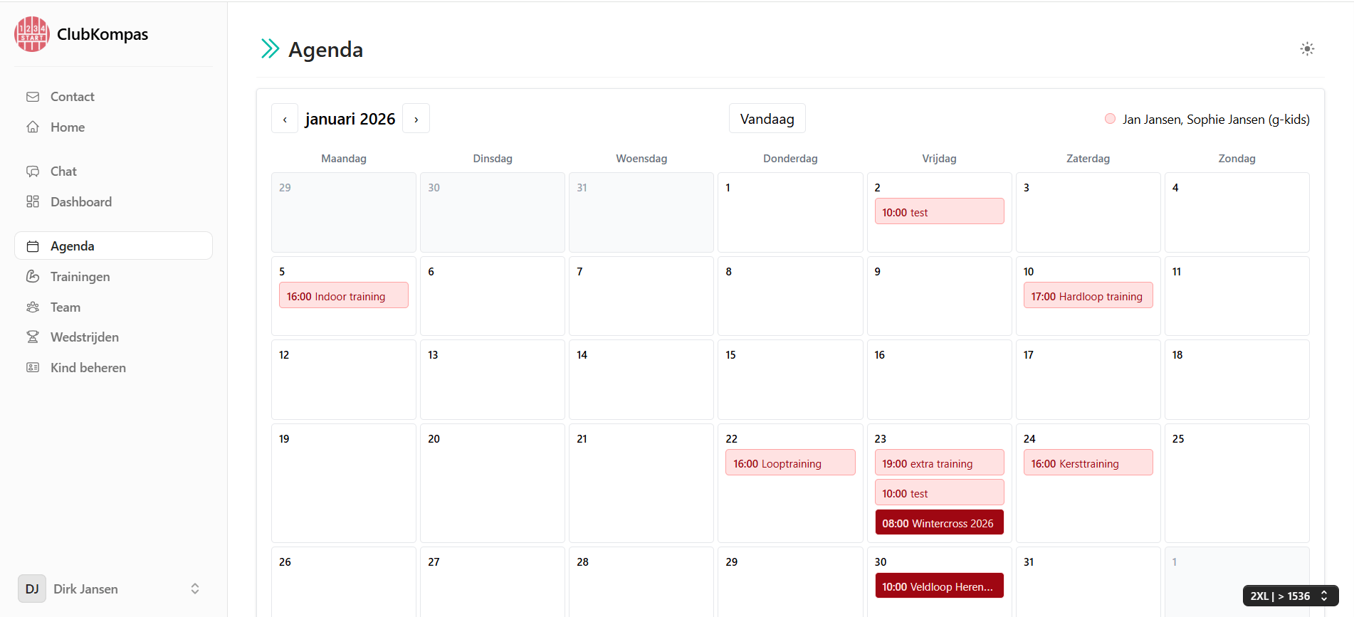 kalender van ClubKompas