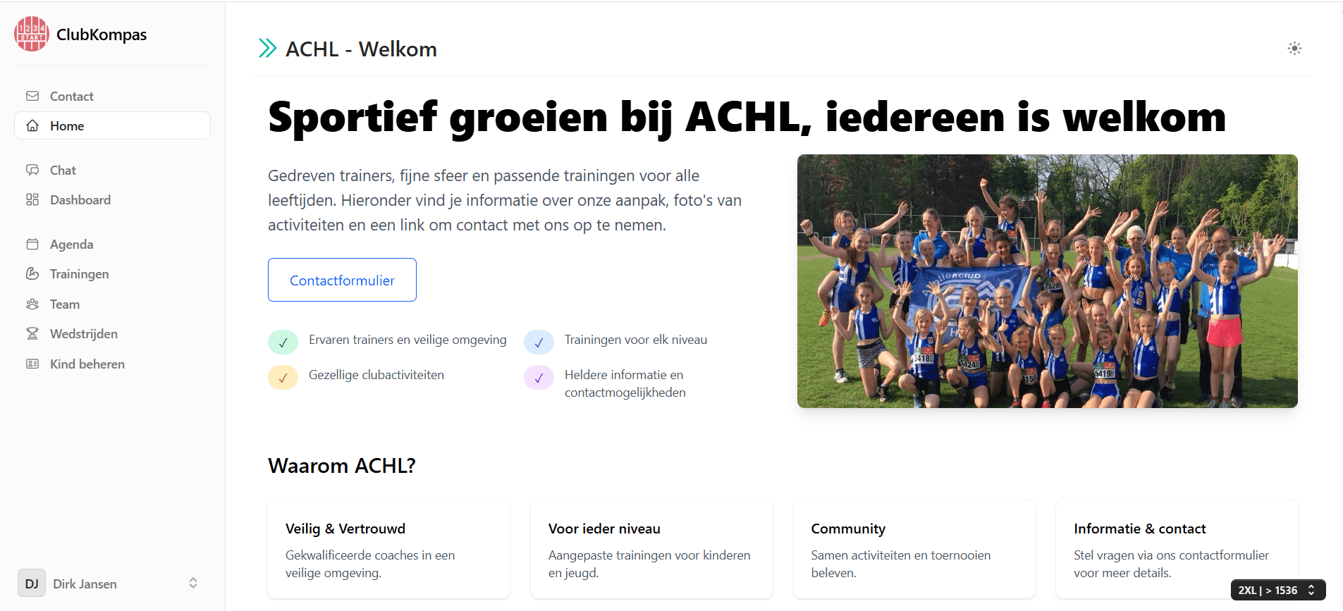 homepagina van ClubKompas